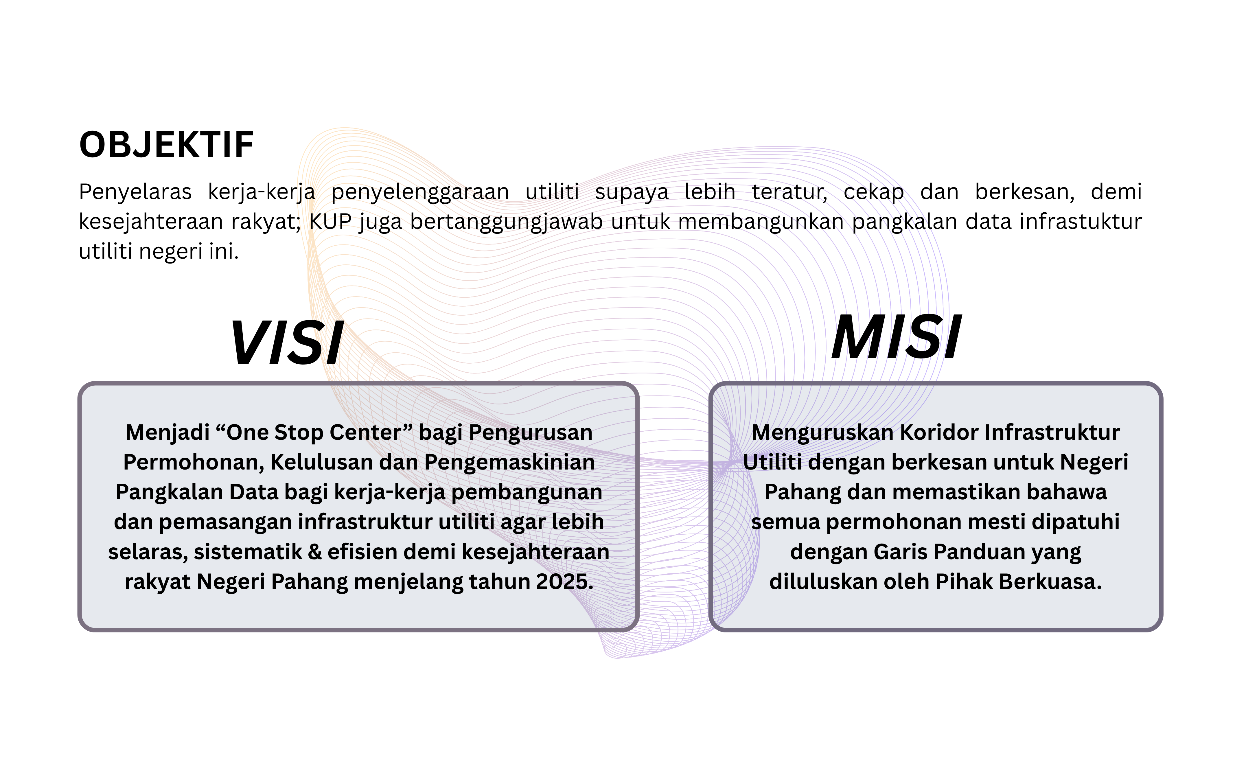 Objektif, Misi & Visi Koridor Utiliti Pahang